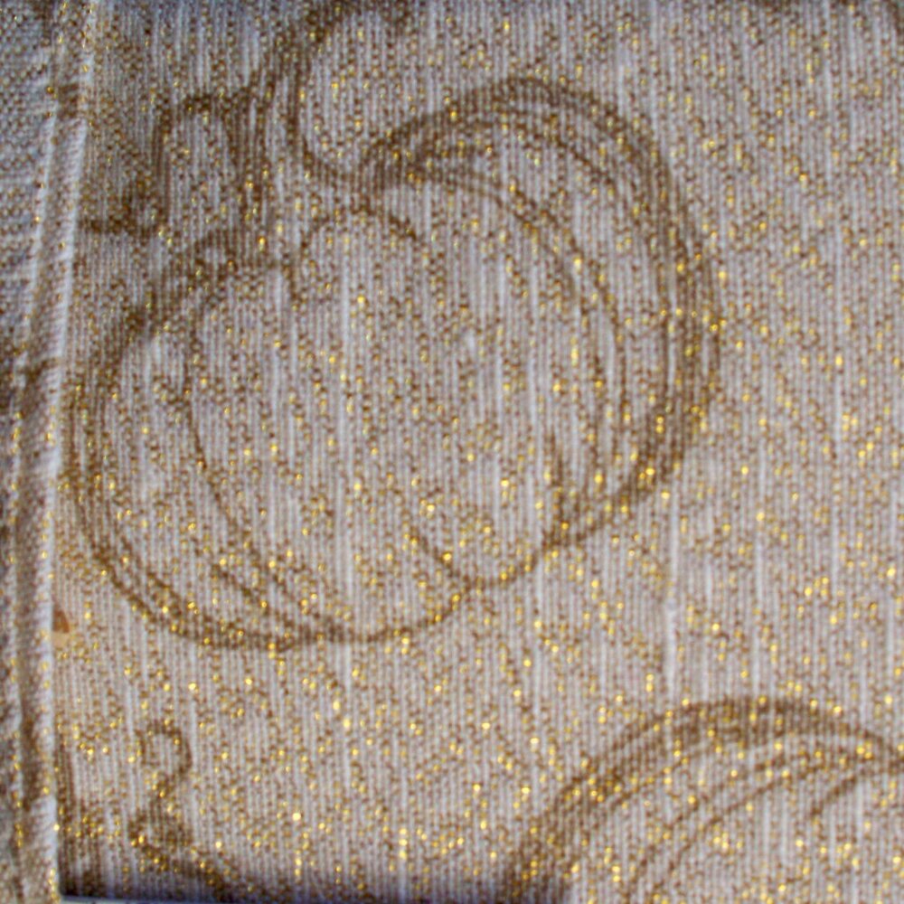 Envogue Harvest Fabric Tablecloth 70 in Round Cotton Lurex Gold Metallic Accents - Picture 4 of 4